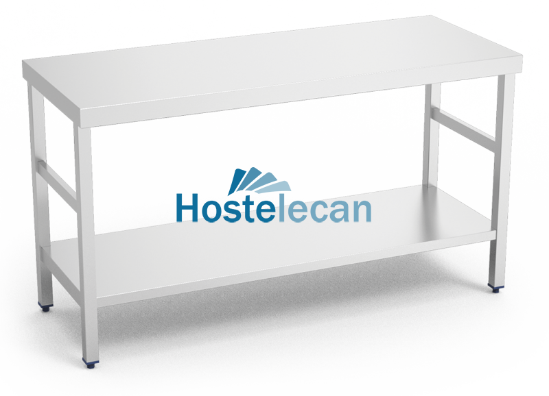 Mesa central c/entrepaño 1200x500x850 mm.