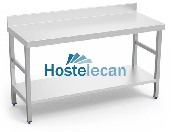 Mesa mural c/entrepaño 2000x500x850 mm.