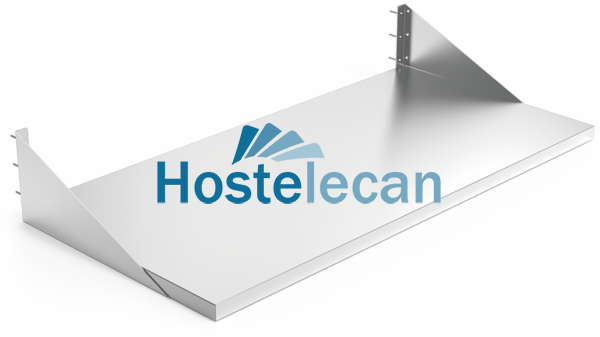 Mesa inox mural con cartelas 1400x600x200 mm