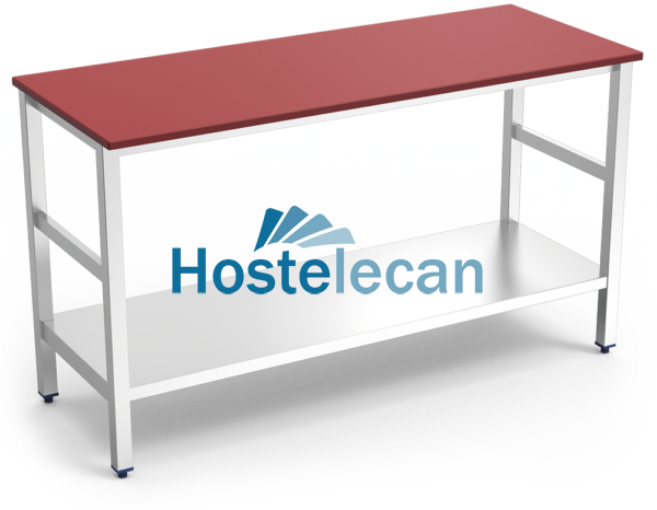 Mesa central encimera fb.roja c/ent.2000x600x870