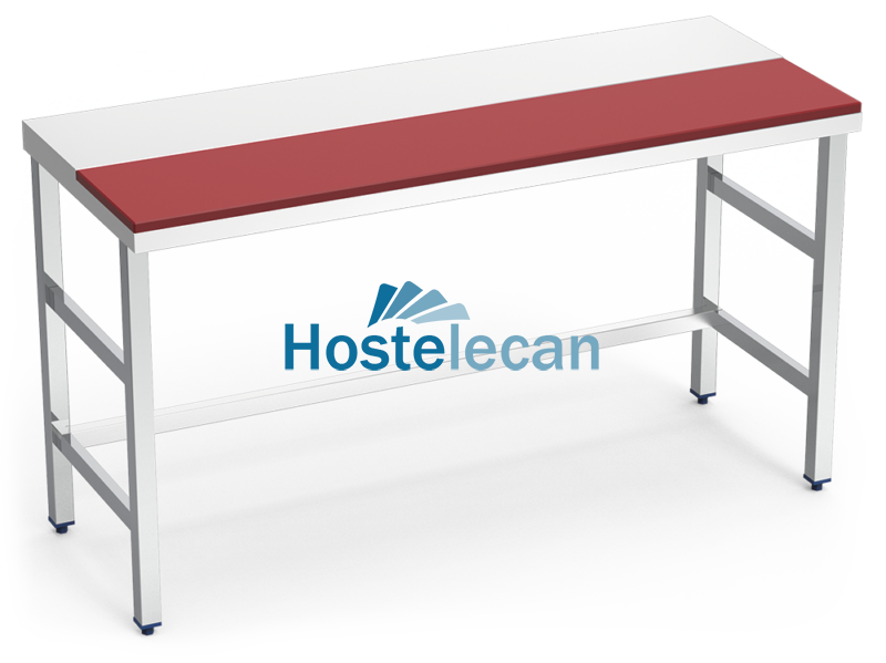 Mesa prepar.central fb.roja s/ent.1000x600x850 mm.