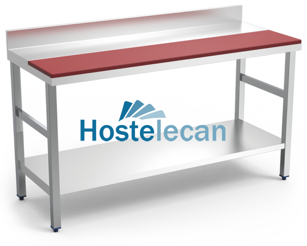 Mesa prepar.mural fb.roja c/ent.2000x600x850 mm.