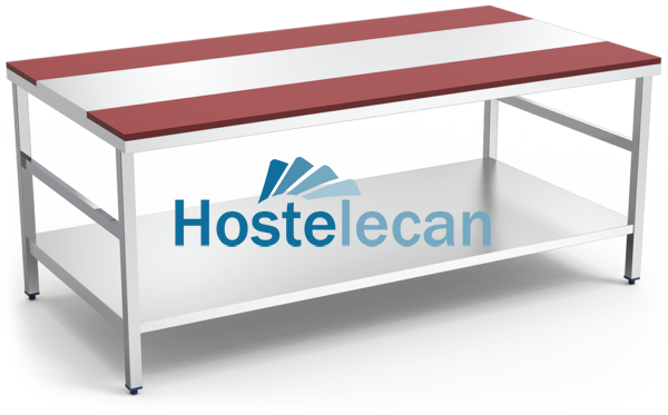 Mesa despiece fb.roja c/entrep.2000x1050x850 mm.