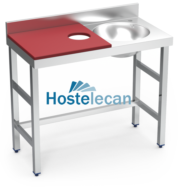 Mesa preparación y lavado fb rj cubeta dcha. 1000x500x850 mm.