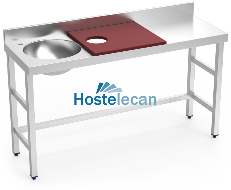 P072812.png Mesa preparación y lavado fb rj cubeta izda. 1500x500x850 mm.