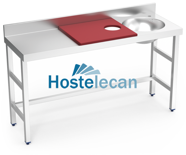 Mesa preparación y lavado fb rj cubeta dcha. 1500x500x850 mm.