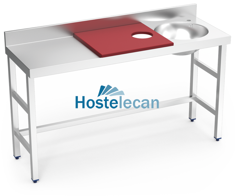 P072820.png Mesa preparación y lavado fb rj cubeta dcha. 1500x500x850 mm.