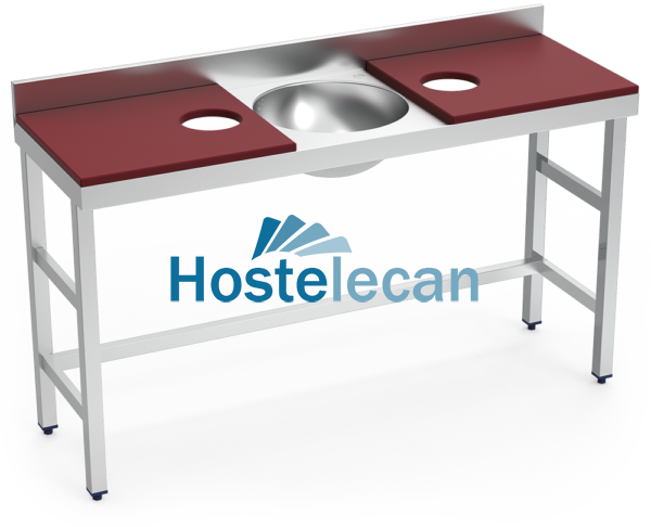 Mesa preparación y lavado doble fb rj 1500x500x850