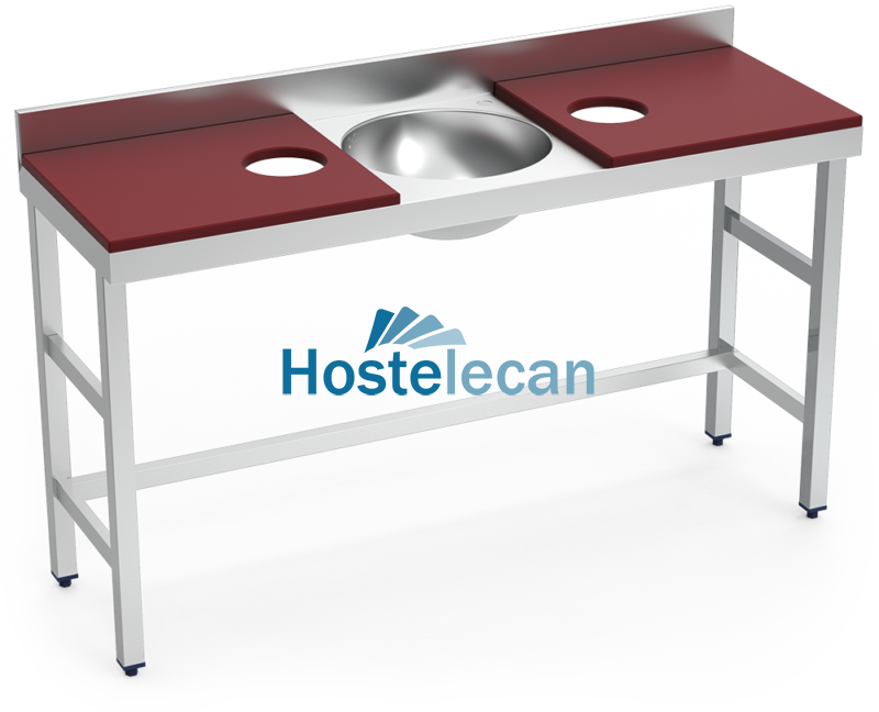 Mesa preparación y lavado doble fb rj 1500x500x850