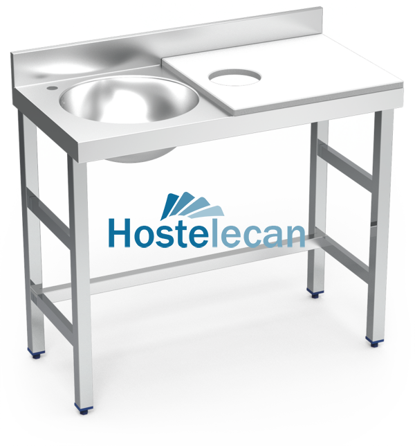 Mesa preparación y lavado fb bl cubeta izda. 1000x500x850