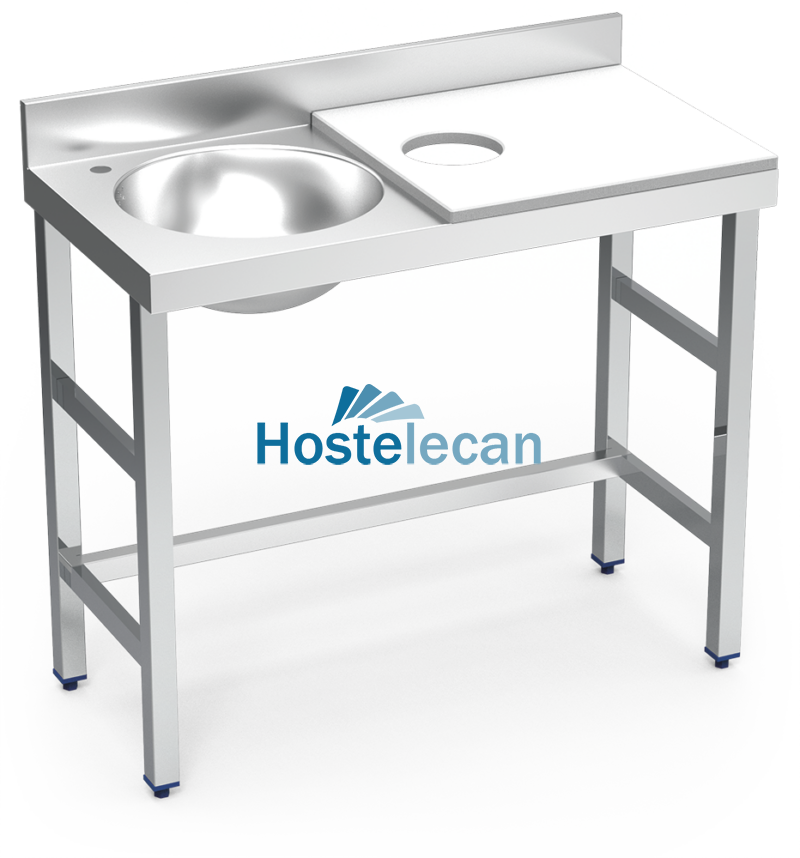 Mesa preparación y lavado fb bl cubeta izda. 1000x500x850