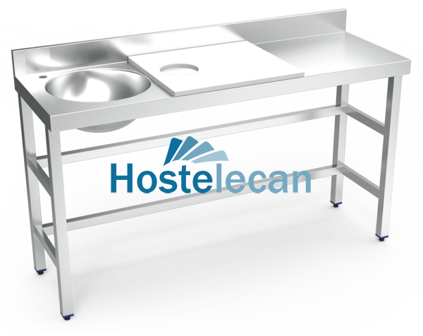 Mesa preparación y lavado fb bl cubeta izda. 1500x500x850