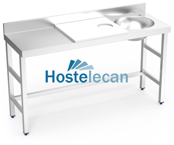 Mesa preparación y lavado fb bl cubeta dcha. 1500x500x850