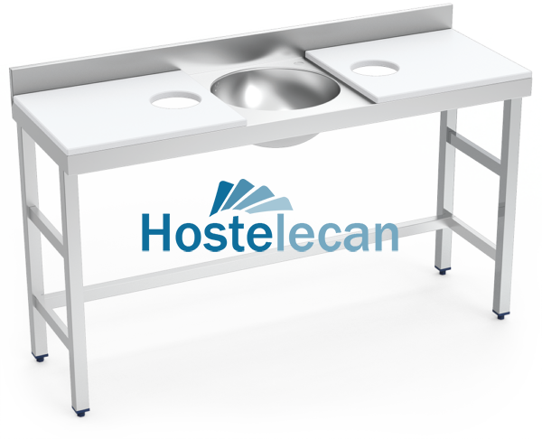 Mesa preparación y lavado doble fb bl 1500x500x850