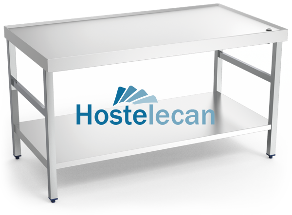 Mesa central c/reborde,desagüe,c/ent.1500x600x850