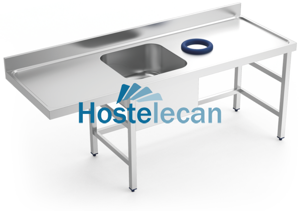 Mesa mural de prelavado s/ent cubeta izda. 2000x700x850-910 mm.