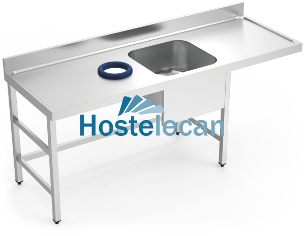 Mesa mural de prelavado s/ent cubeta dcha. 2000x700x850-910 mm.