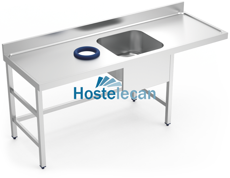 Mesa mural de prelavado s/ent cubeta dcha. 2000x700x850-910 mm.