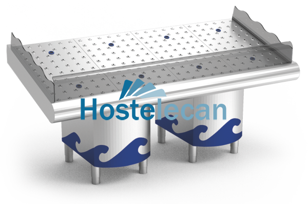 Mostrador de pescadería de 1948x950x730/1040 mm.