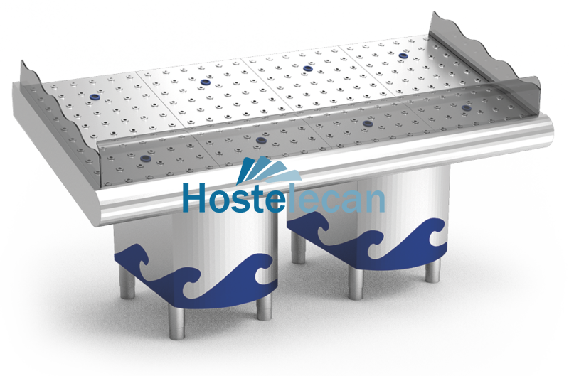 Mostrador de pescadería de 1948x950x730/1040 mm.