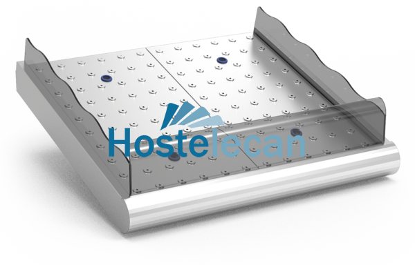 Mostrador de pescadería sobre obra de 985x950x270