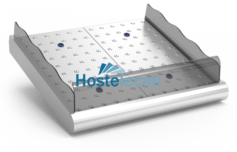 Mostrador de pescadería sobre obra de 985x950x270