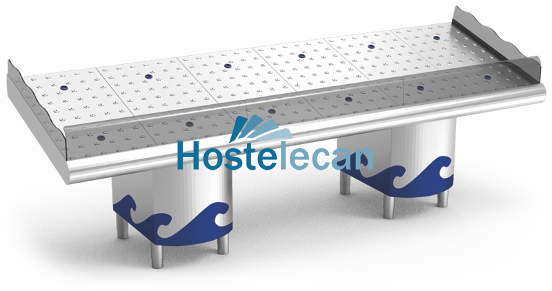 Mostrador de pescadería de 2911x950x730/1045 mm.