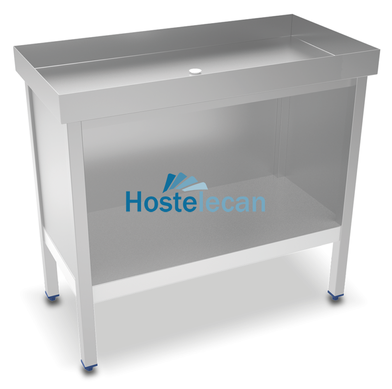 Mesa inox para marisco 1000x500x917 mm