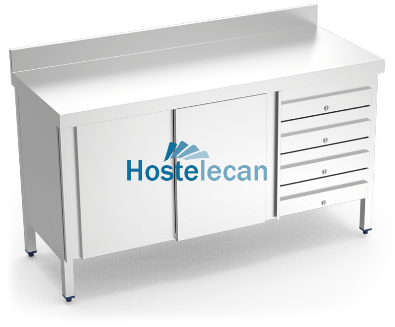 P074452.png Mesa mural c/ptas. corred. y 4 cajones 1500x500x850 mm.