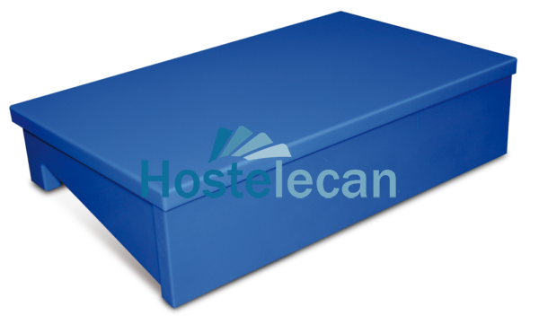 Tajo-expositor de fibra azul para mostrador de pescadería