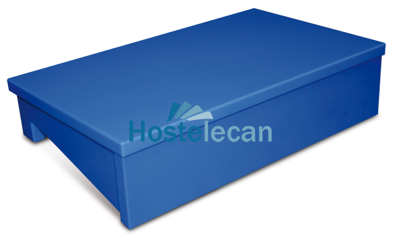 P074460.png Tajo-expositor de fibra azul para mostrador de pescadería