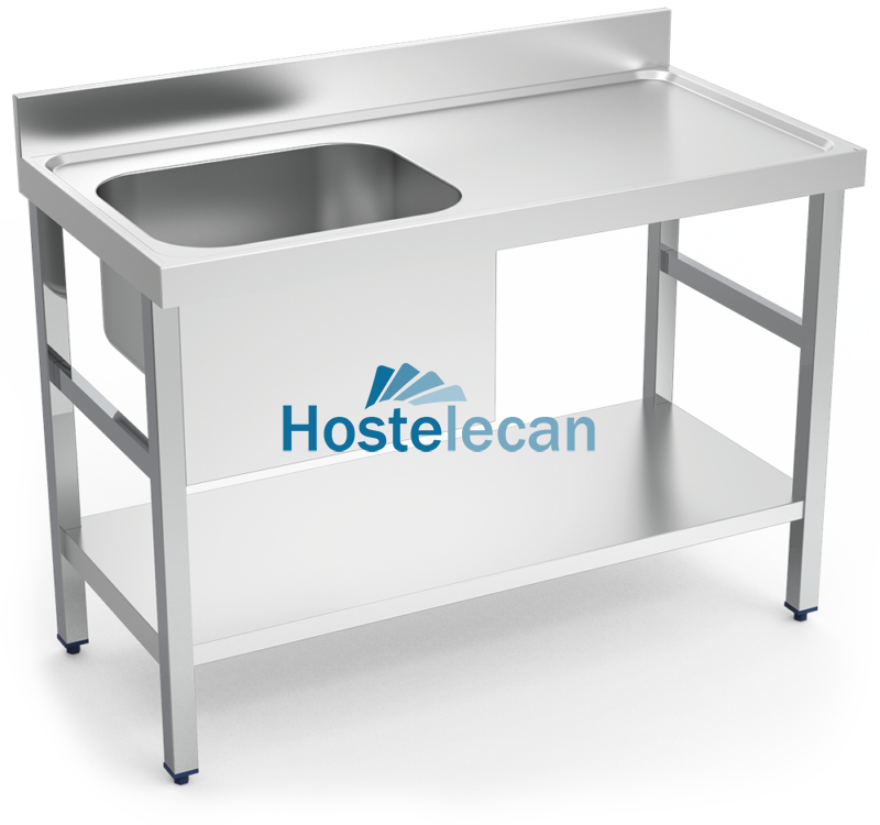 Mesa mural de Chef c/entrep. cubeta izda. 1200x600x850 mm.