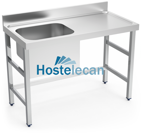 Mesa mural de Chef s/entrep. cubeta izda. 1200x600x850 mm.