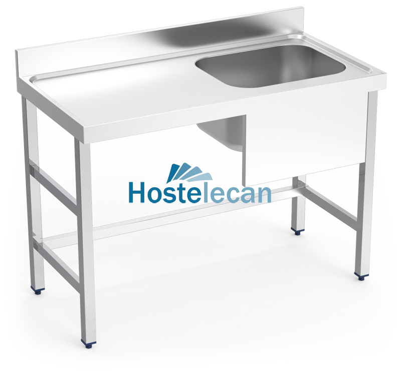 Mesa mural de Chef s/entrep. cubeta dcha. 1200x700x850 mm.