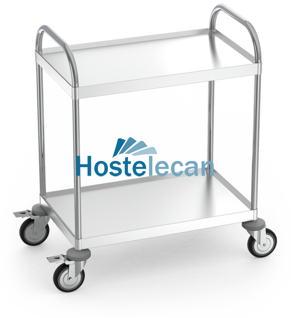 Carro de servicio con 2 entrepaños de 1235x535x975 mm.