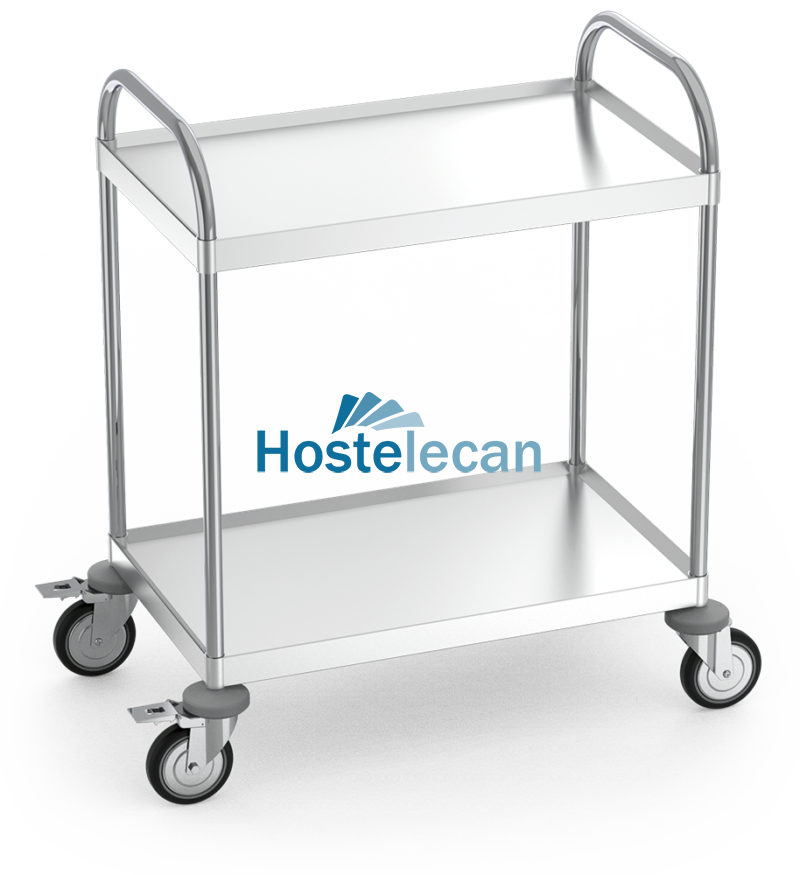 Carro de servicio con 2 entrepaños de 1035x535x975 mm.