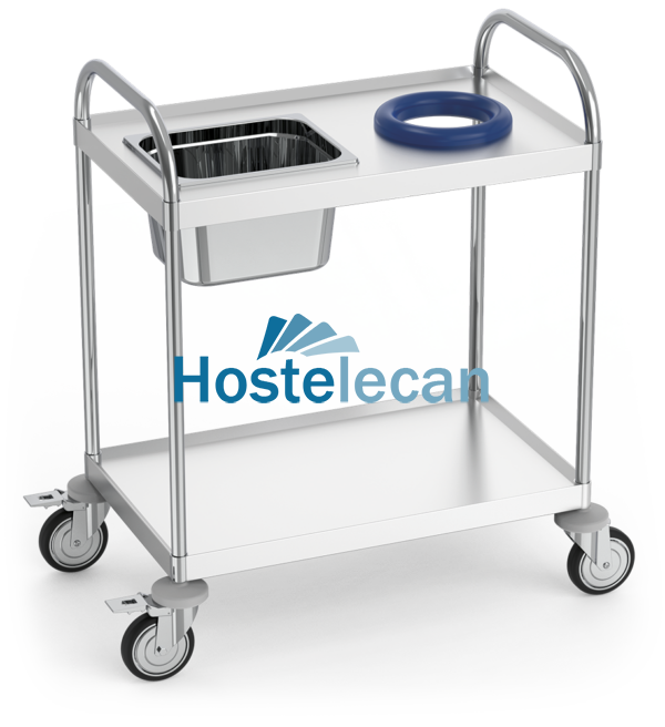 Carro de recogida con 2 entrepaños de 1235x535x975 mm.