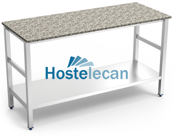 Isla de cocina inox con encimera de granito 1500x600x870 mm