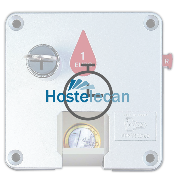 Montaje de cerradura para moneda en puerta de taquilla