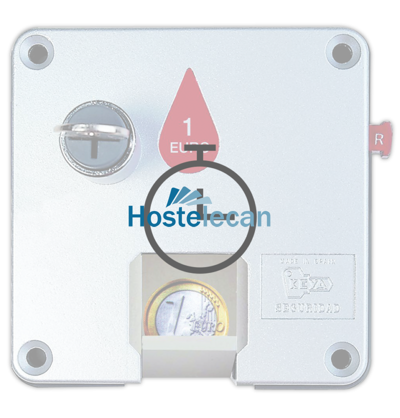 Montaje de cerradura para moneda en puerta de taquilla