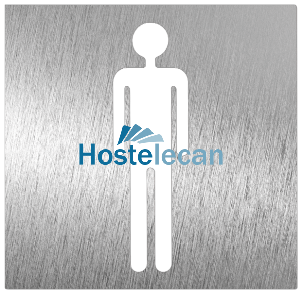 Pictograma inoxidable "Aseo Hombre" 120x120x1.5 mm.