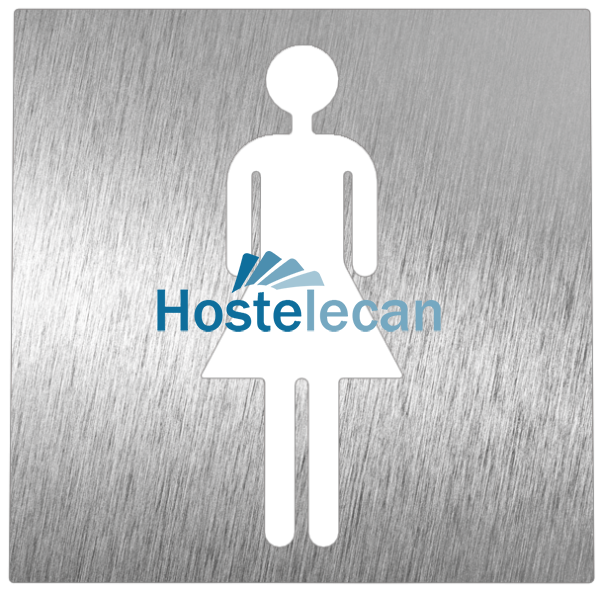 Pictograma inoxidable "Aseo Mujer" 120x120x1.5 mm.