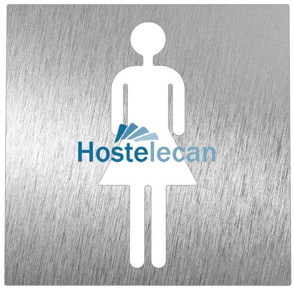 Pictograma inoxidable "Aseo Mujer" 120x120x1.5 mm.
