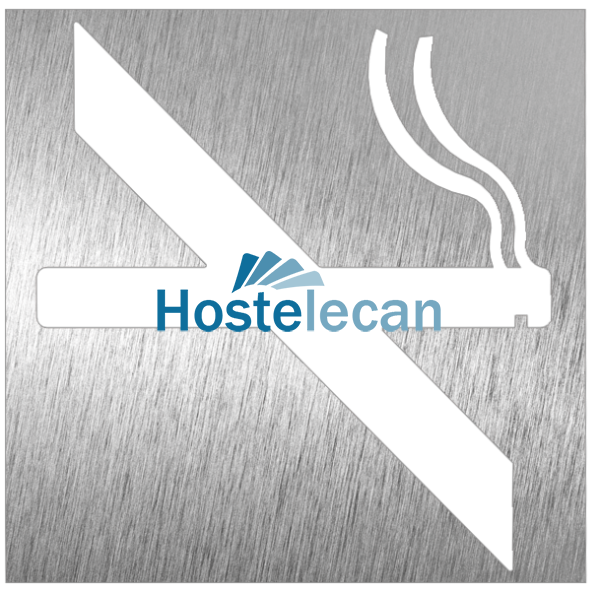 Pictograma inoxidable "Prohibido Fumar" 120x120x1.5 mm.