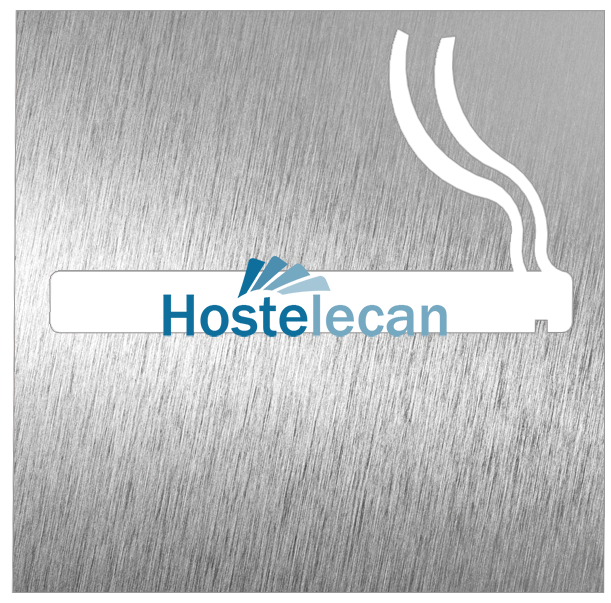 Pictograma inoxidable "Permitido Fumar" 120x120x1.5 mm.