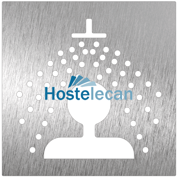 Pictograma inoxidable "Ducha" 120x120x1.5 mm.