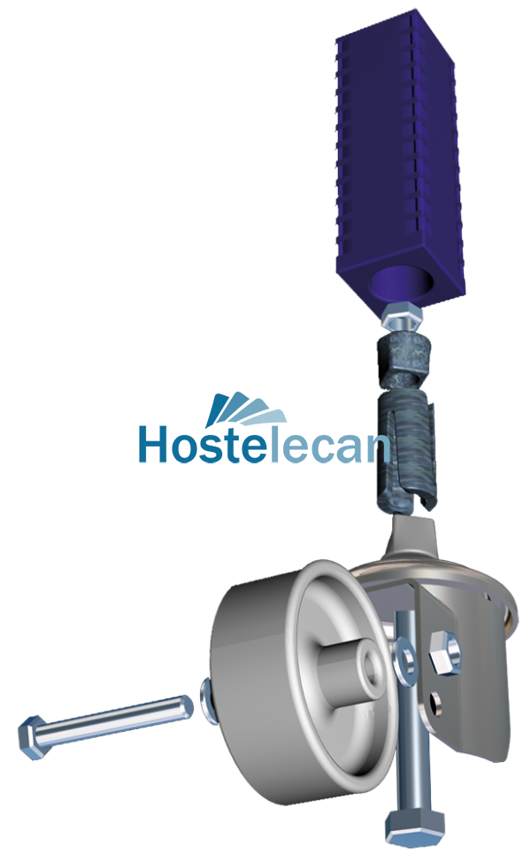 Kit para acoplamiento rueda-pata de 40x40 mm. ø24,8 a ø28,7 mm.