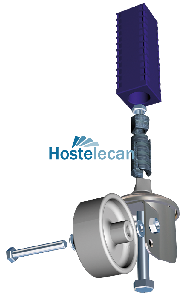 P085006.png Kit para acoplamiento rueda-pata de 40x40 mm. ø24,8 a ø28,7 mm.