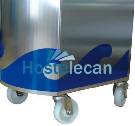 Acoplar 4 ruedas a soporte de mostrador de pescadería