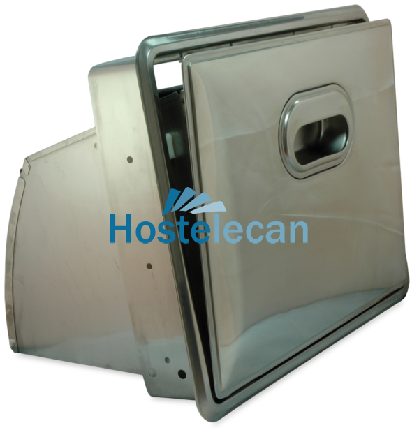 Tolva abatible para posos de café acoplada